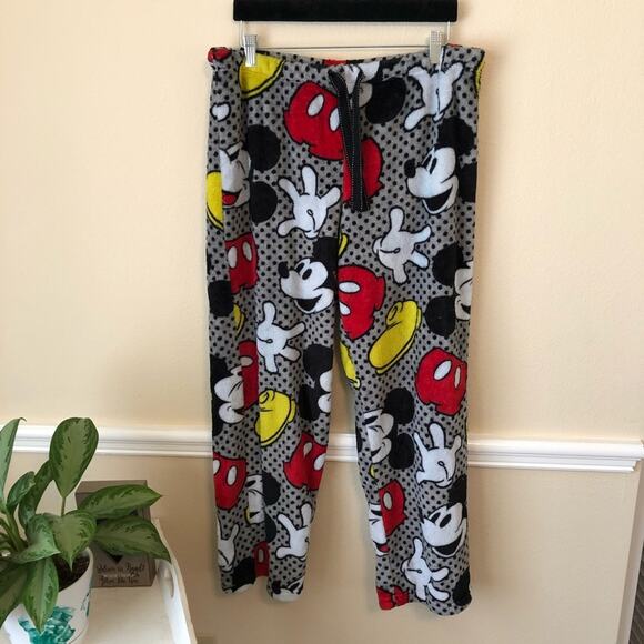 Disney Mickey Mouse Pajama Pants Loungewear Bottoms Women’s Size Large Gray - Picture 2 of 5